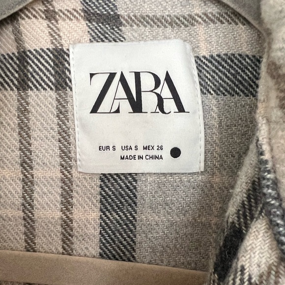 Zara Grey Plaid Shacket - Picture 4 of 5